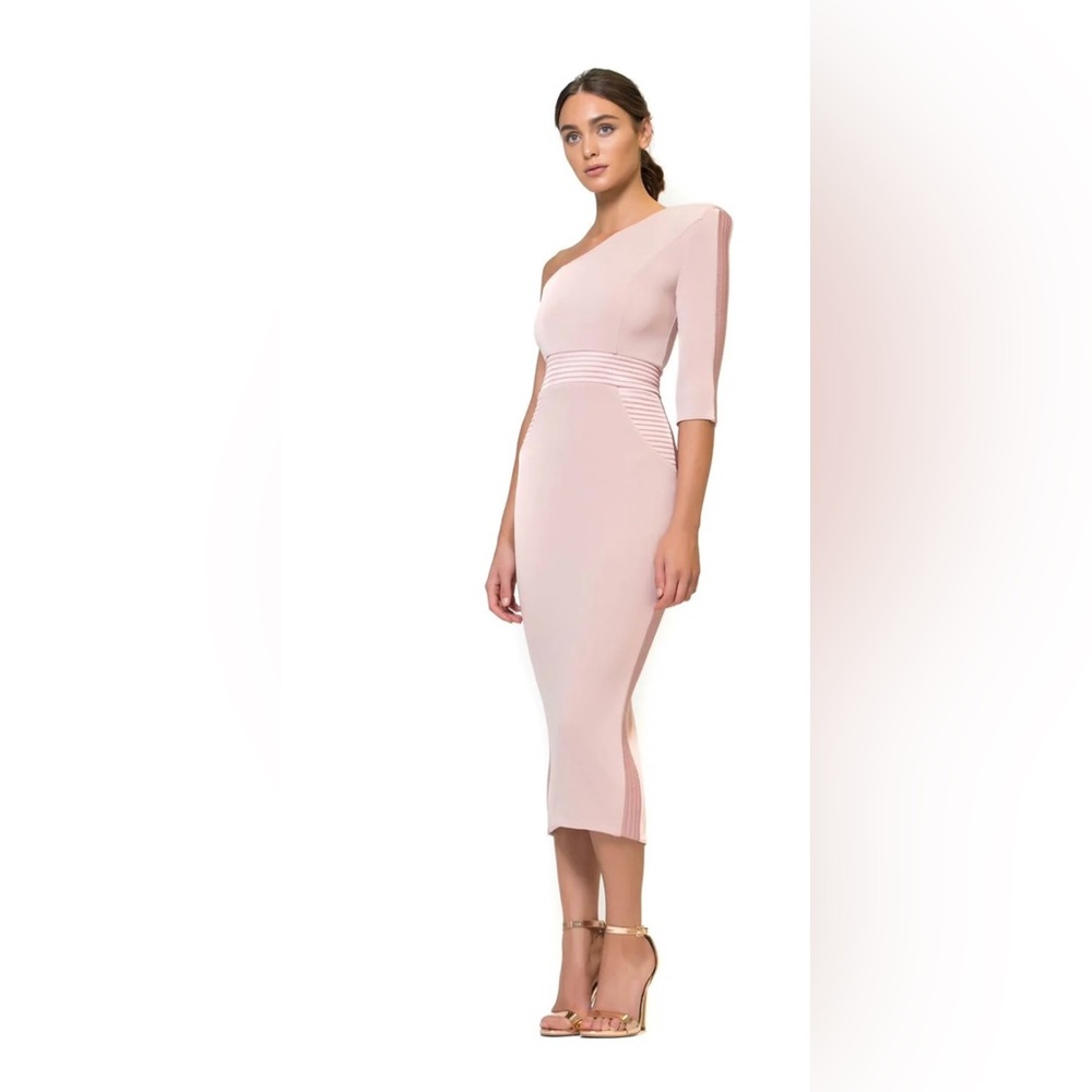 Zhivago One Shoulder Asymmetrical Midi Dress Stretch Jersey Brand New with tags